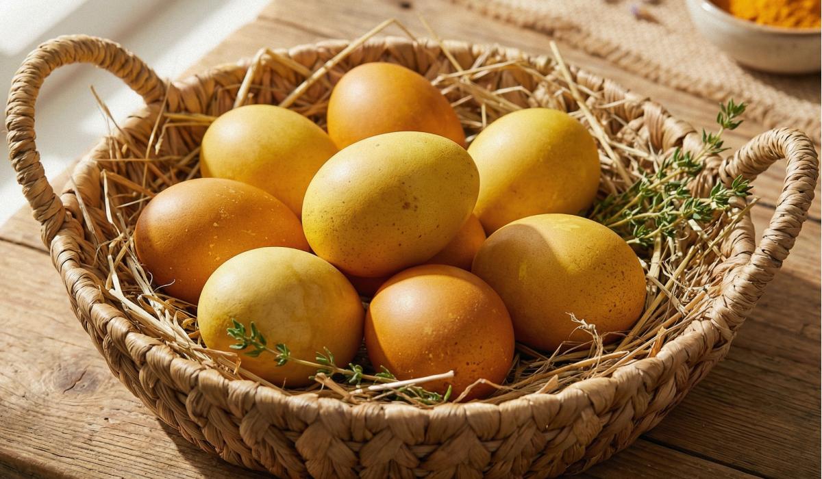 kuinka värjätä munia kurkumalla 